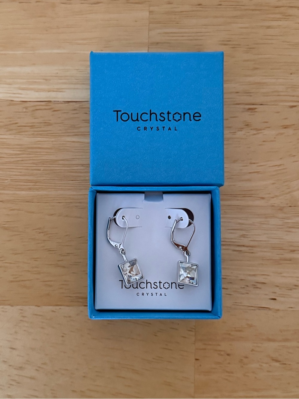 Touchstone Crystal Prima Earrings in Silver Shade - BNIB